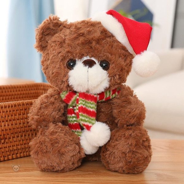 Ourson de Noël en peluche, idéal pour les fêtes