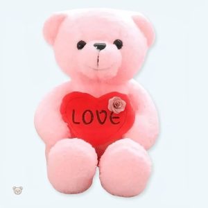 Peluche ourson rose douce pour câlins d'enfants