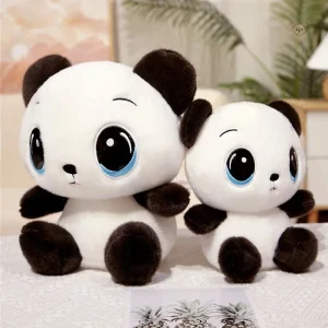 Peluche panda aux yeux bleus adorables