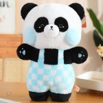 Panda en peluche aux joues arrondies, idéal pour les câlins