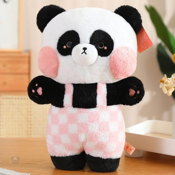 Peluche panda mignonne avec joues généreuses et adorables
