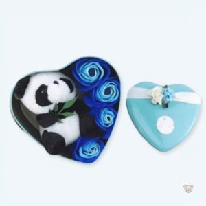 Peluche panda douce bleue pour la Saint Valentin
