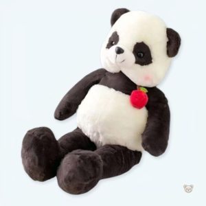 Peluche panda géant douce et câline en noir et blanc