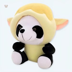Peluche panda douce avec déguisement de mouton pour enfant