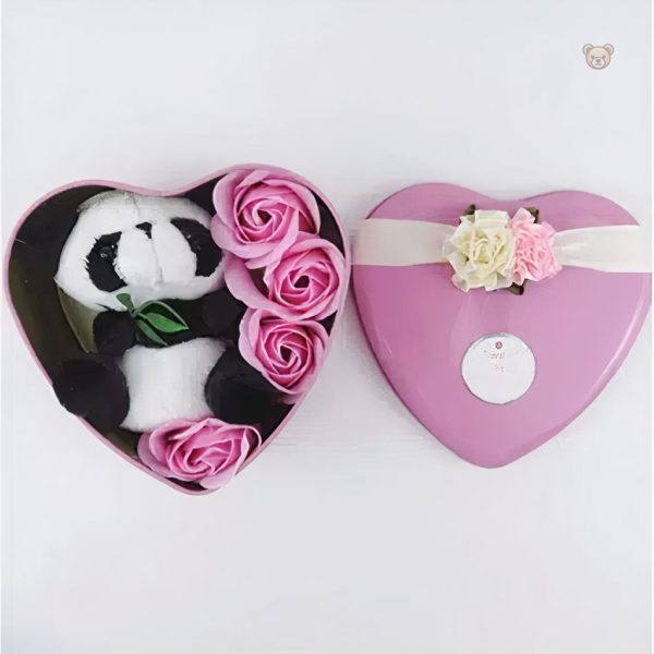 Coffret doux avec peluche panda, cadeau romantique idéal