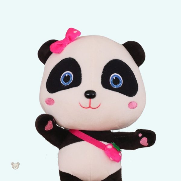 peluche-panda-rose-baby-bus-douce-enfant-calin-1 Peluche panda rose douce pour câlins d'enfant