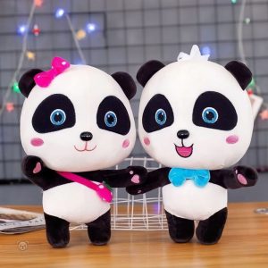Panda rose Baby Bus, peluche douce pour les enfants