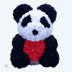 Peluche panda rose et rouge douce pour enfants