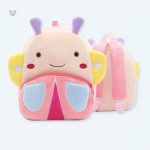 Peluche papillon colorée en sac à dos pour enfants