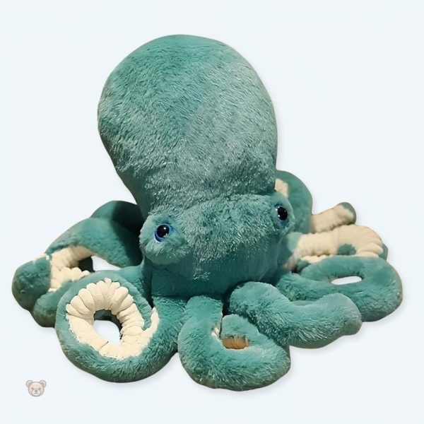Peluche pieuvre bleue douce pour câlins d'enfants