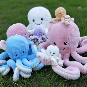 Peluche pieuvre colorée et souriante