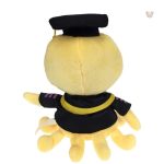 Peluche tendre pieuvre avec chapeau de diplômé