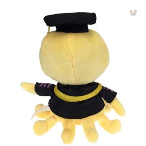 Peluche tendre pieuvre avec chapeau de diplômé