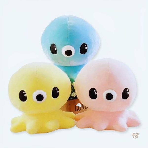 Peluche pieuvre Kawaii bleue douce pour enfant