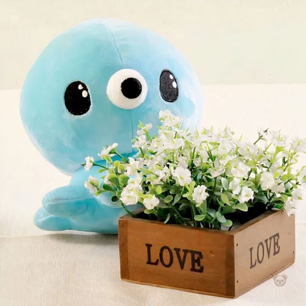 Peluche bleue mignonne en forme de pieuvre pour enfants