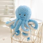 Peluche enfant pieuvre, couleurs vives et douces