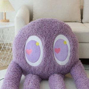 Douce peluche pieuvre violette pour les câlins des tout-petits