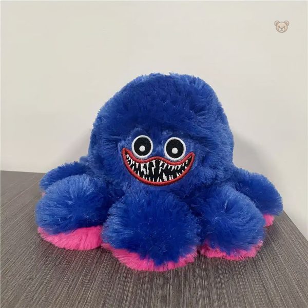 Peluche pieuvre réversible douce, idéal pour câlins