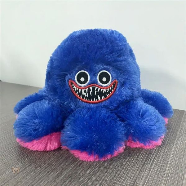 Peluche douce en forme de pieuvre, réversible et amusante