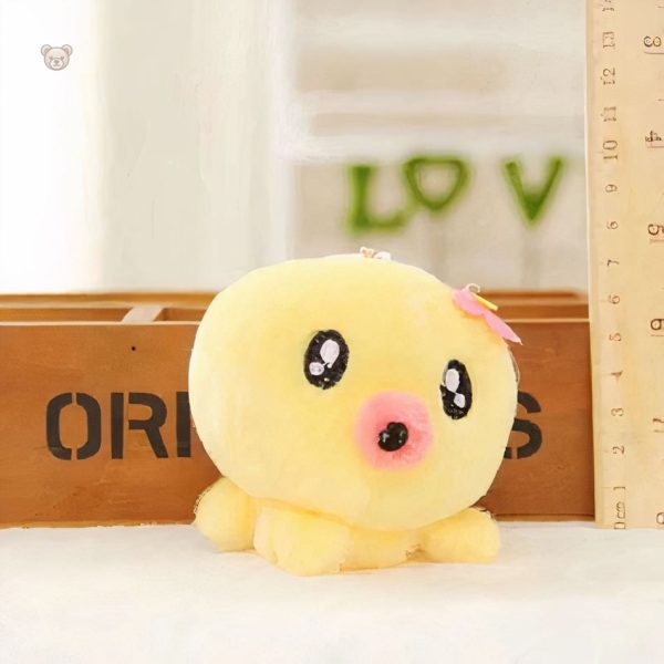 Peluche jaune en forme de pieuvre, accessoire tendance