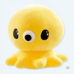 Peluche pieuvre kawaii jaune douce pour chambre d'enfant