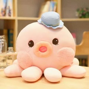 Peluche en coton, forme de pieuvre pour enfants et bébés
