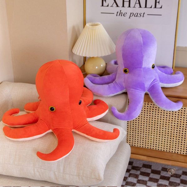 peluche-pieuvre-orange-et-violette-1 Peluche pieuvre orange et violette douce et colorée