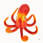 Peluche pieuvre orange douce pour enfants