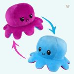Peluche pieuvre réversible douce pour enfants
