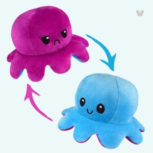 Peluche pieuvre réversible douce pour enfants