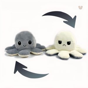 Peluche pieuvre moelleuse à retourner pour jouer
