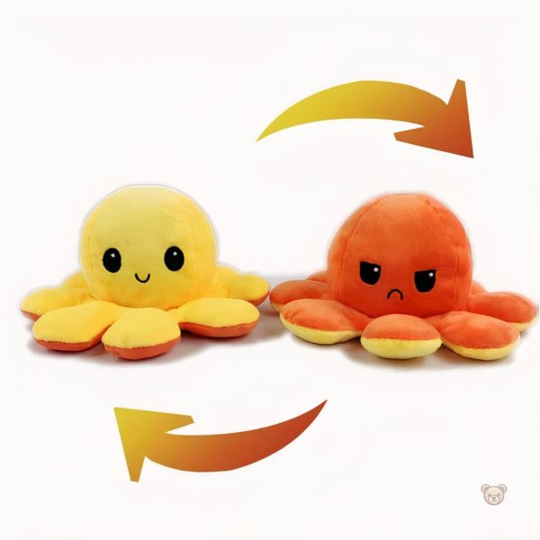 Peluche réversible enfant en forme de pieuvre océanique