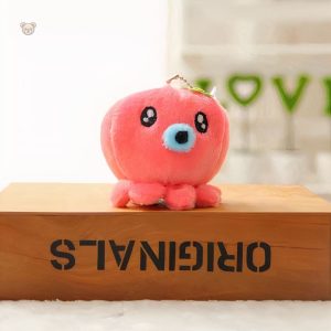 Peluche décorative en forme de pieuvre rouge, accessoire de mode