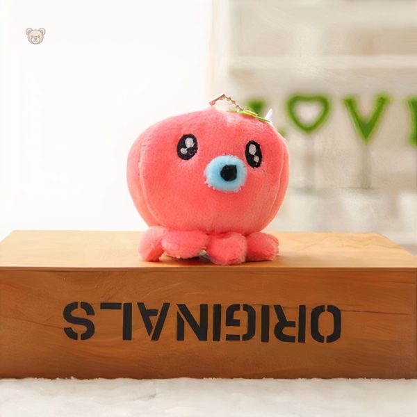 Peluche décorative en forme de pieuvre rouge, accessoire de mode