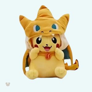 Peluche Pikachu en costume de Dracaufeu douce pour enfant