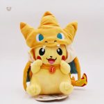 Peluche douce Pikachu en tenue de Dracaufeu pour jeu