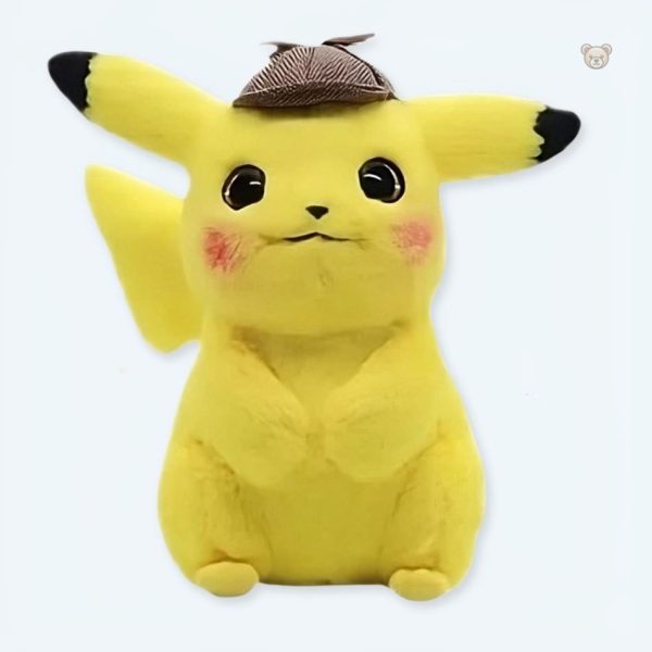 peluche-pikachu-detective-jaune-calin-enfant-doux-1 Peluche Pikachu détective jaune douce pour enfants