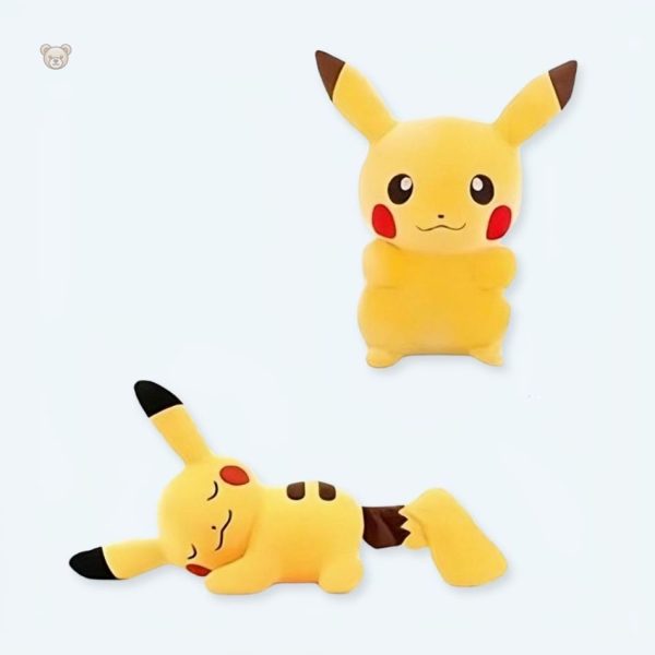 peluche-pikachu-dormeur-jaune-doux-collection-kawaii-1 Peluche Pikachu douce, version dormeur, collection kawaii
