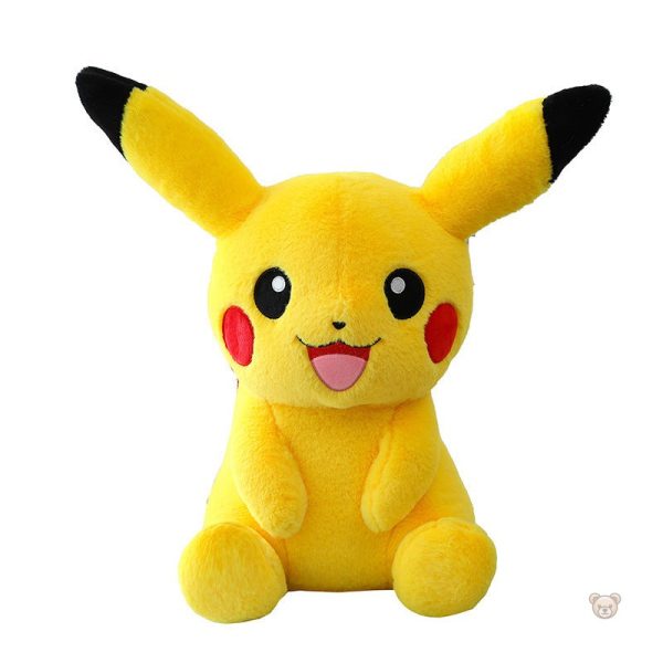 Pikachu en peluche avec joues rouges, héros de Pokémon