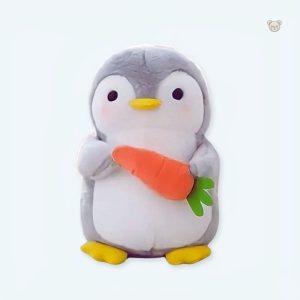 Peluche pingouin douce carotte pour câlins d'hiver