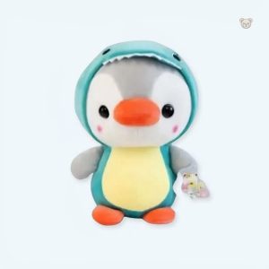 Peluche pingouin mignon en déguisement de dinosaure pour enfants