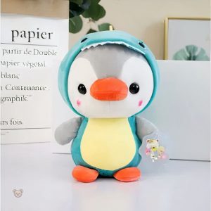 Doudou doux pingouin dinosaure, parfait pour les petits câlins