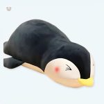 Peluche pingouin manchot noir en polaire douce pour cocooning