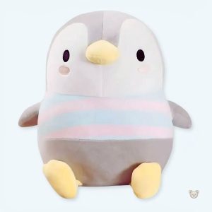 Peluche pingouin douce noir et blanc pour câlins d'hiver
