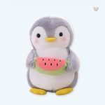 Peluche douce pingouin pastèque pour enfant