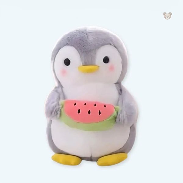 peluche-pingouin-pasteque-douce-doudou-hiver-enfant-1 Peluche douce pingouin pastèque pour enfant