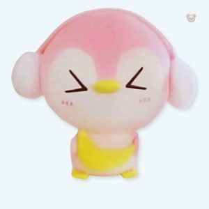 Peluche pingouin rose doux pour l'hiver et cache-oreilles