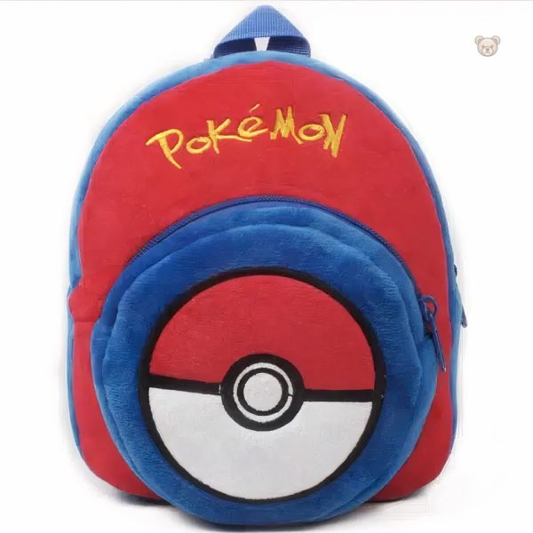 Sac à dos peluche Pokémon, design Pokéball amusant pour enfants