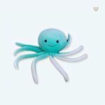 Peluche poulpe bleu doux pour enfants, câlin amusant