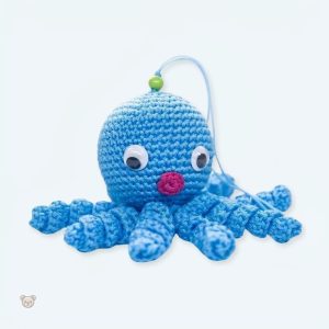 Peluche poulpe bleu doux pour câlins d'enfant
